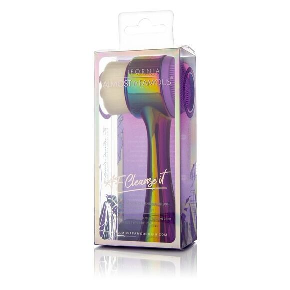Almost Famous Clean Freak 2-in-1 Exfoliator Brush Purple- New - Picture 1 of 11